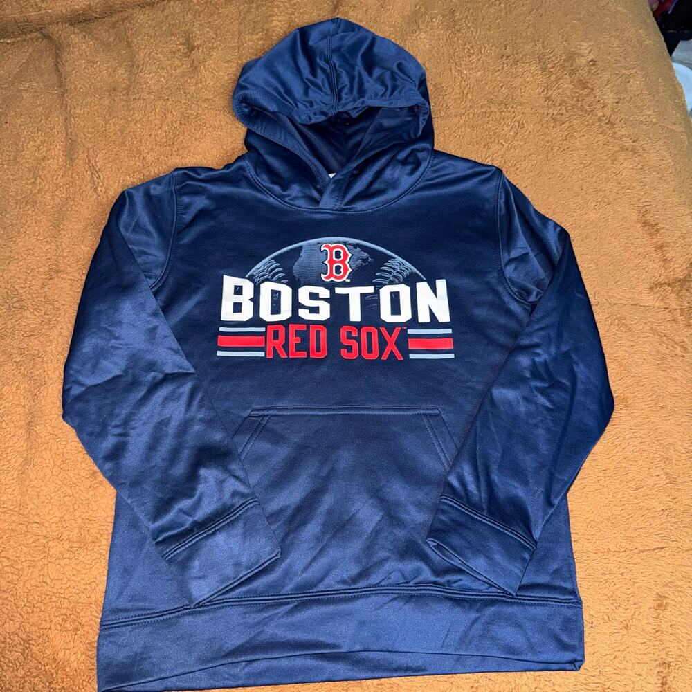Boston Red Sox Youth Performance Hoodie Navy Blue Size 10/12 MLB
